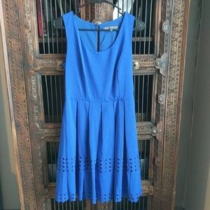 Blue laser cut Bixon Ivy Dress. NWOT